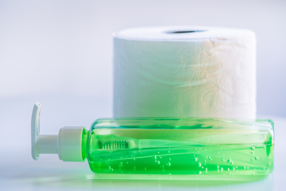 Hand soap and toilet paper